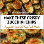 Golden baked parmesan zucchini chips on a tray as a healthy side veggie dish